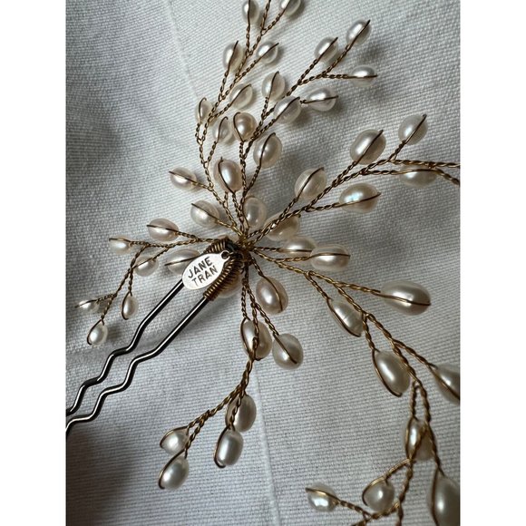 Jane Tran Bridal Hair Pin Genuine Pearls Decoration Wedding